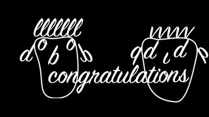 abstract congratulations text with two faces