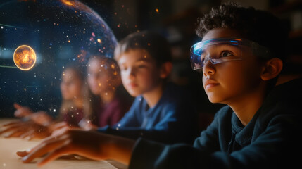 Engaged students exploring augmented reality in classroom for educational innovation