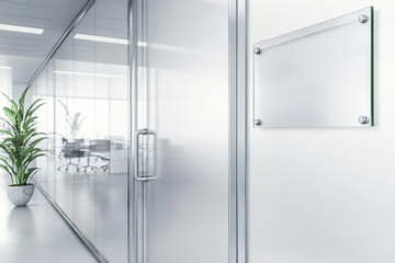 door nameplate: Clear Office Door Signage Near Entrance, 3D Design, glass signplate, door sign