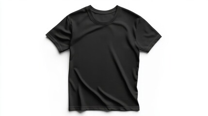 For a mockup of a black short-sleeve t-shirt with isolated on white 