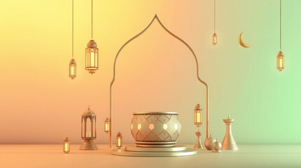 Ramadan Lantern Festive Background Design
