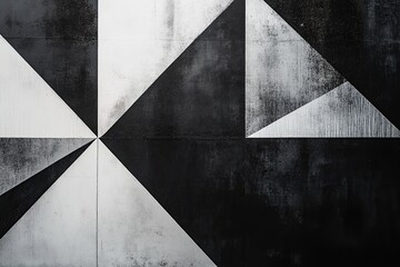 Abstract Black And White Geometric Triangle Pattern Texture