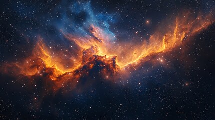 Fototapeta premium Rare Thorne ytkow object at the center of a vibrant nebula its unique structure warping nearby starlight