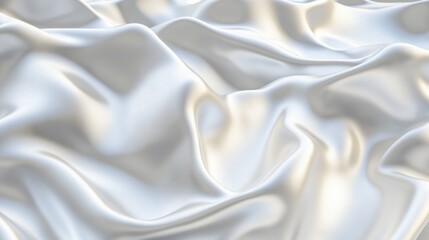 Obraz premium Elegant white silk fabric with soft flowing folds and realistic texture