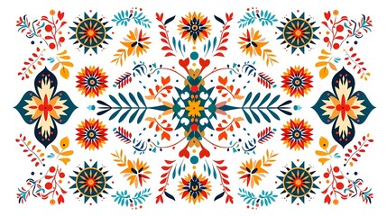 Romanian traditional pattern motifs, vector illustration, white background, flat illustration 
