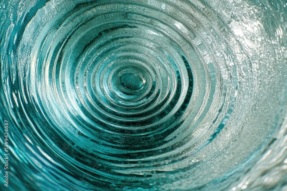 Aufkleber concentric circles of turquoise glass create a mesmerizing vortex effect, showcasing texture and lig