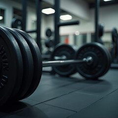 Heavy Barbell in Modern Gym
