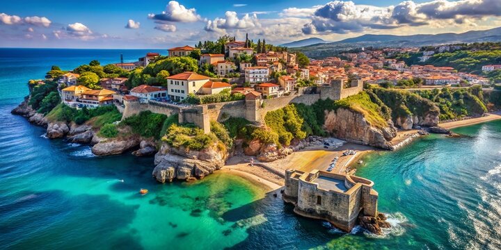 Aerial View of Ulcinj Coastline, Montenegro - Ancient History Meets Modern Beauty