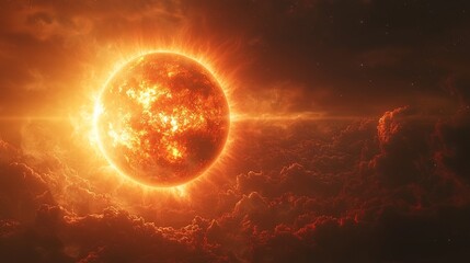 Obraz premium Small but active red dwarf star its surface covered in bright solar flares illuminating a nearby planetary system ultra HD space scene