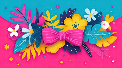 Fototapeta premium Tropical Floral Greeting Card