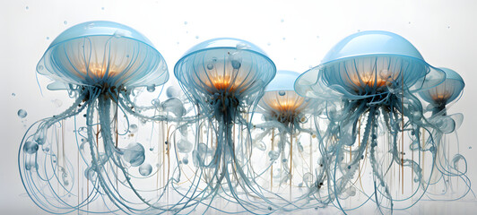 iron quilling jellyfish, ai generative