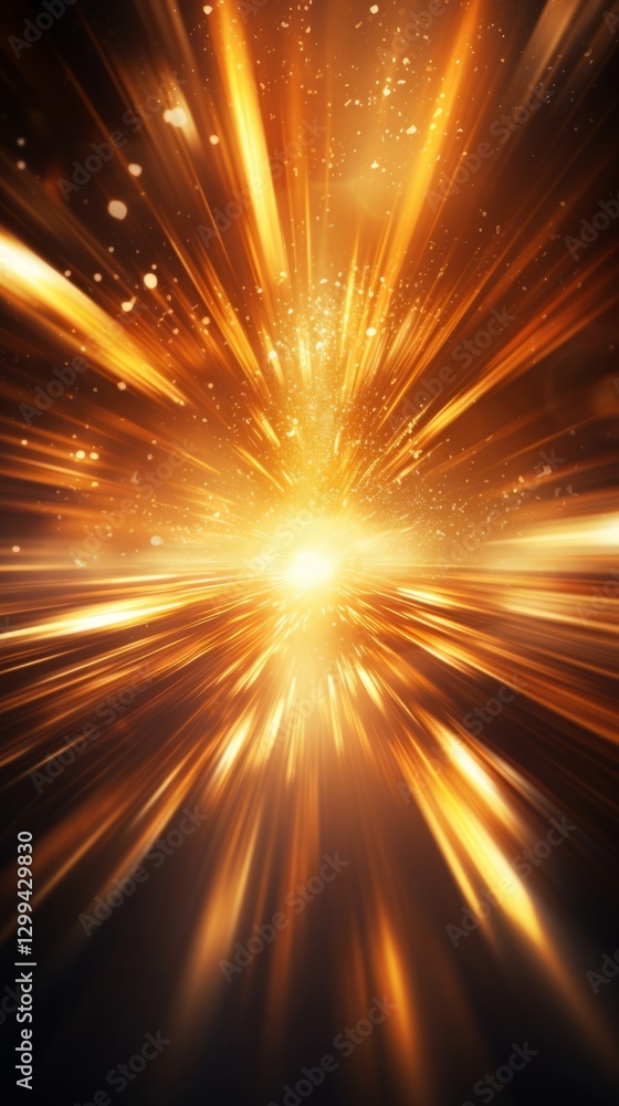 Poster a bright orange and blue light is shooting out from the center of the image. the light is surrounded