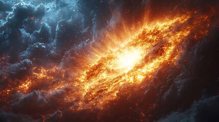 Fototapeta premium Supernovas final moments before collapse a dying stars last brilliant flash before forming a neutron star or black hole