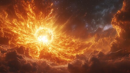 Fototapeta premium Supernovas final moments before collapse a dying stars last brilliant flash before forming a neutron star or black hole