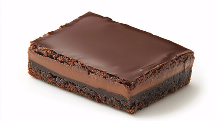 Decadent chocolate brownie on a whitesurface
