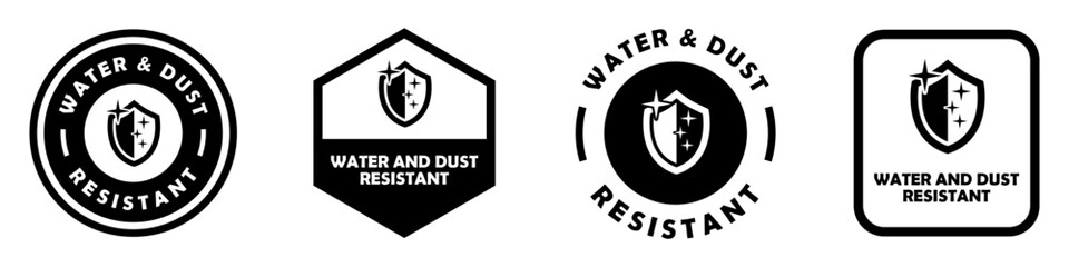 Vector icons for protective clothes or phone case - water and dust resistant.