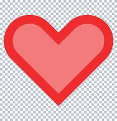 Heart icon on transparent background. valentine's day