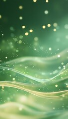 Green abstract background with bokeh and flowing organic lines