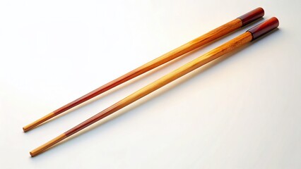 Asian Wooden Chopsticks Isolated on White & Transparent Background - 3D Rendered Food Photography
