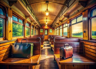 Authentic Candid Shot: Second Class Train Carriage Interior - Vintage Travel