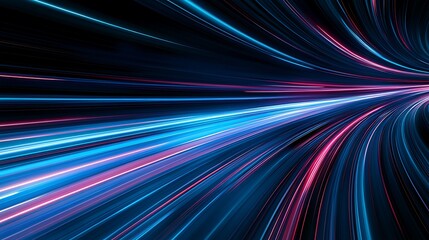 Speed light streaks tunnel abstract