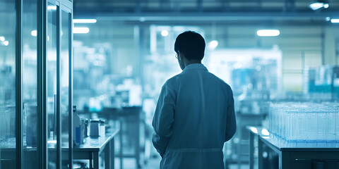 Fototapeta premium Engineer Overseeing Quality Control in Factory Operations