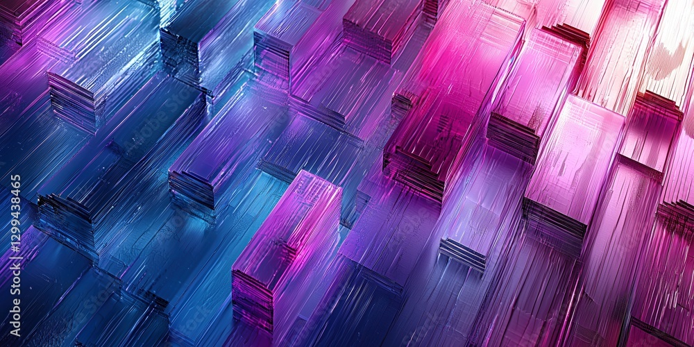 Poster colorful textured surfaces create an abstract pattern with vibrant hues of pink and blue in a modern