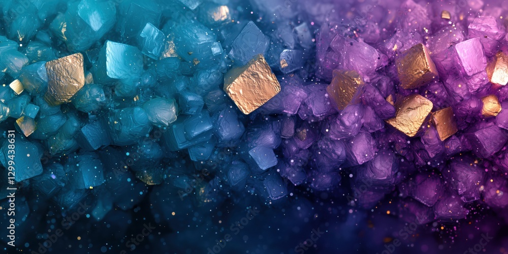 Poster colorful crystal formations showcase vibrant hues in a mesmerizing display of light and texture duri