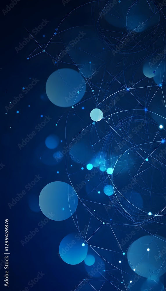 Aufkleber an abstract representation of a network on a blue background