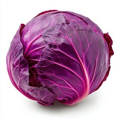 Obraz premium Red Cabbage Head Isolated On White Background