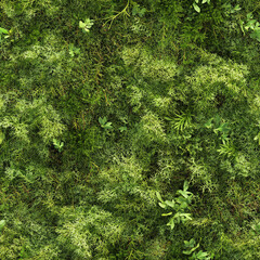 Seamless soft green moss texture ideal for natural backgrounds and design projects