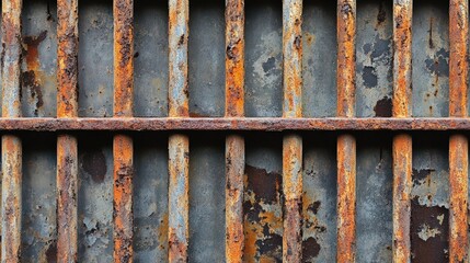 Rusty metal grate showing significant corrosion and age