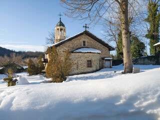 Winter view of village of Bozhentsi, Bulgaria