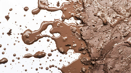 Fototapeta premium wet mud stains with dirt on white