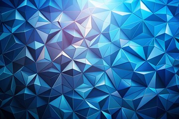 Obraz premium Blue Polygonal Mosaic Background Design Template: Abstract Geometric Pattern for Website or Presentation