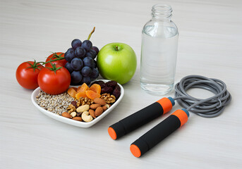 healthy food on white