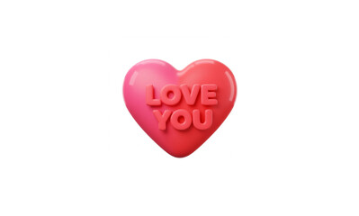 Fototapeta premium Ultra-Realistic 3D Cartoon Love You Icon: Perfect for Valentine's Day and Romantic Designs