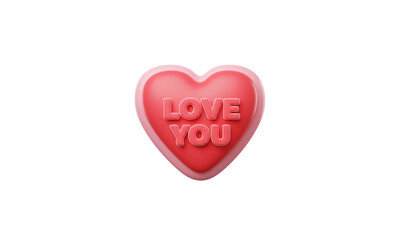 Obraz premium Ultra-Realistic 3D Cartoon Love You Icon: Perfect for Valentine's Day and Romantic Designs