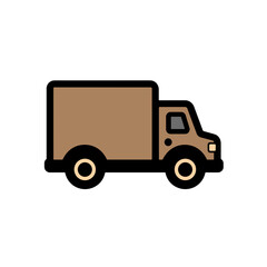 Fototapeta premium Brown delivery truck graphic, modern design, transport concept
