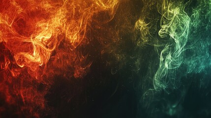 Abstract colorful smoke swirls, dark background, design element (2)