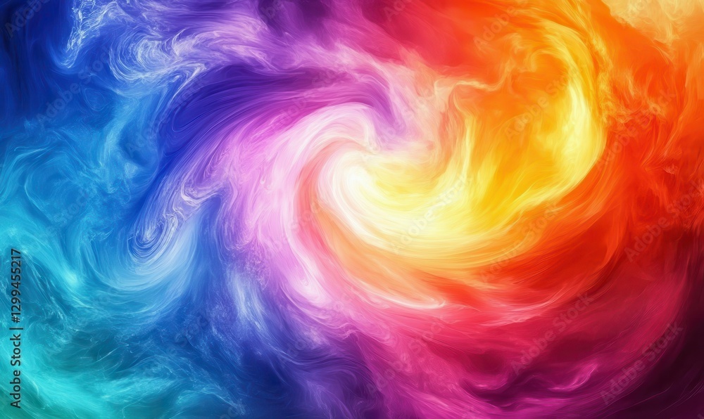 Poster abstract swirl of vibrant paint colors blending seamlessly together illuminated by glowing gradient 