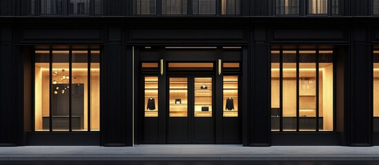 Elegant Boutique at Night: A Dark and Chic Storefront