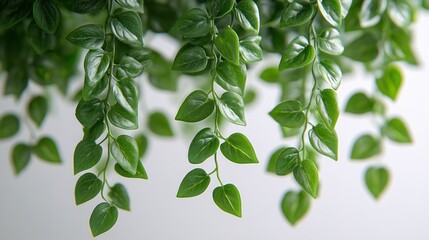 Obraz premium Hanging greenery, lush foliage, close-up, interior design