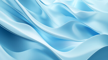 Obraz premium Abstract Blue Waves Smooth, Flowing, Elegant, Serene, 3D Render