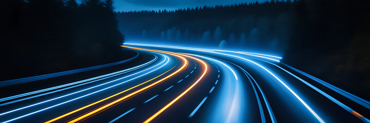 Fototapeta premium Accelerate Background. Speed Effect: Light and Motion Abstract Lines on Dark Surface