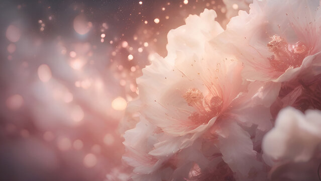 beutiful pink, white and rose gold floral background