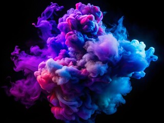 Obraz premium Colorful Ink Cloud in Water with Bokeh Effect - Abstract Background