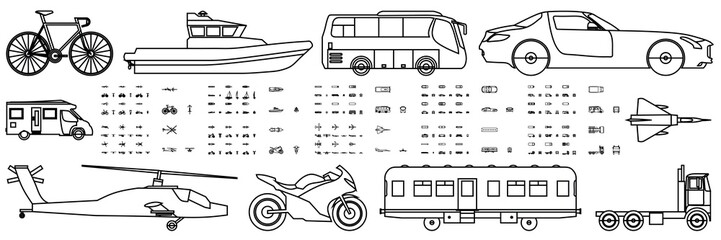 vehicle png set transport collection drawing icon