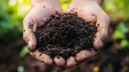 hand holding dirt