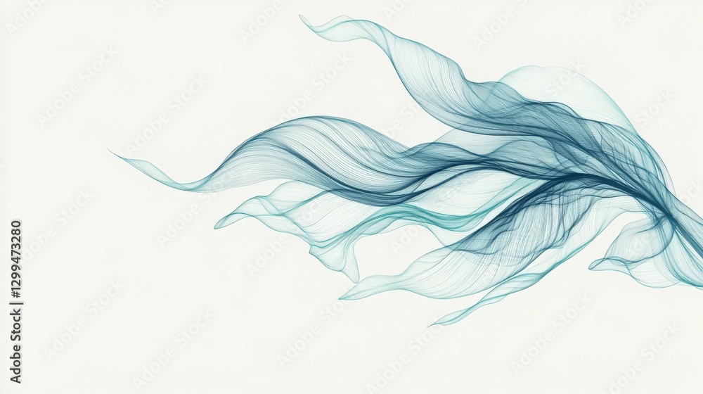 Poster abstract cyan wave pattern with a minimalistic and elegant design style